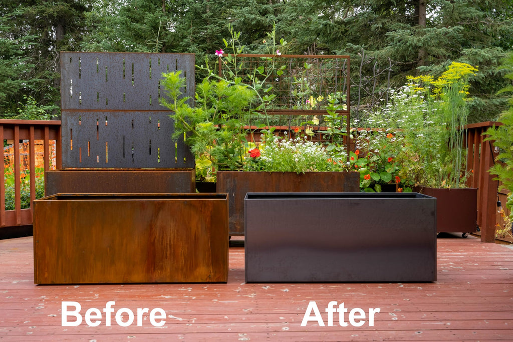 Corten Steel Trough Planter, 20" x 46" x 20"