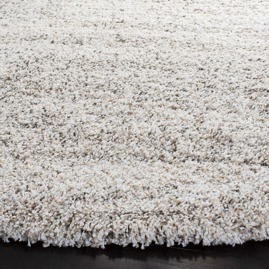 Hudson Shag Square Rug 7', Plush Ivory & Grey SGH295B