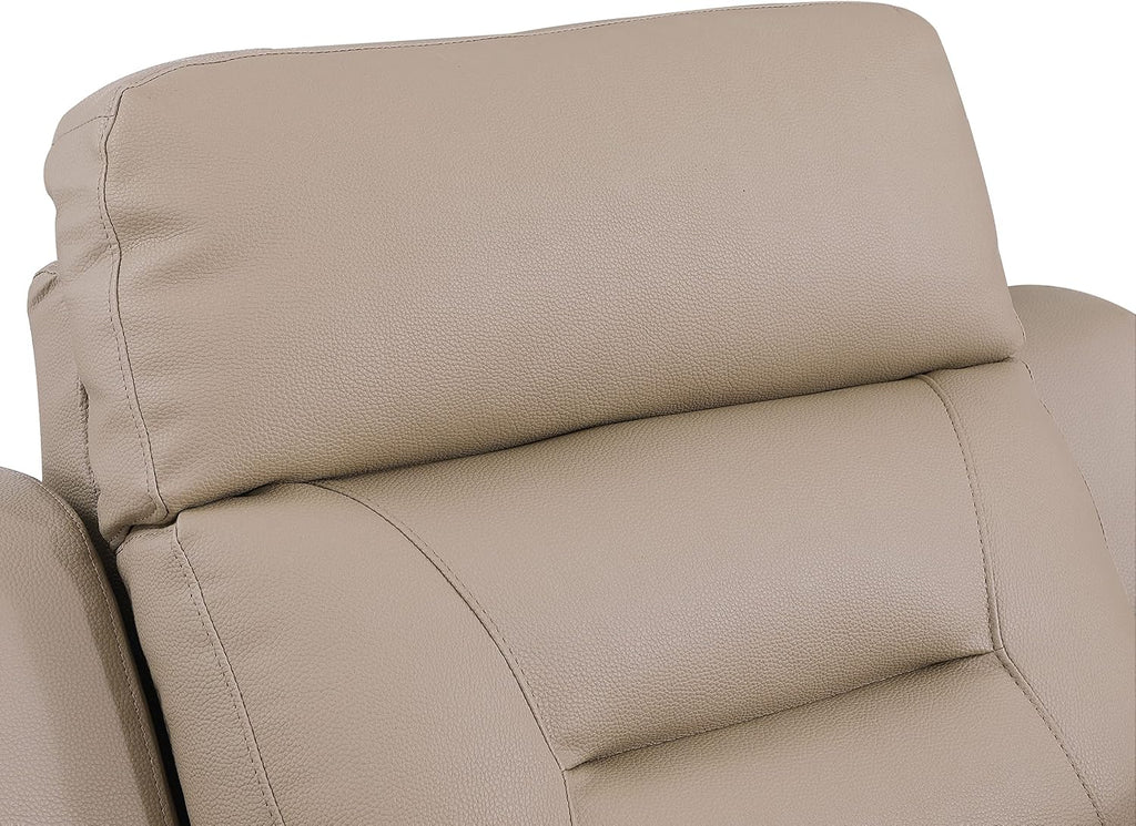 Walker Leather Match Upholstered Reclining Living Room Chair, Hazel Wood