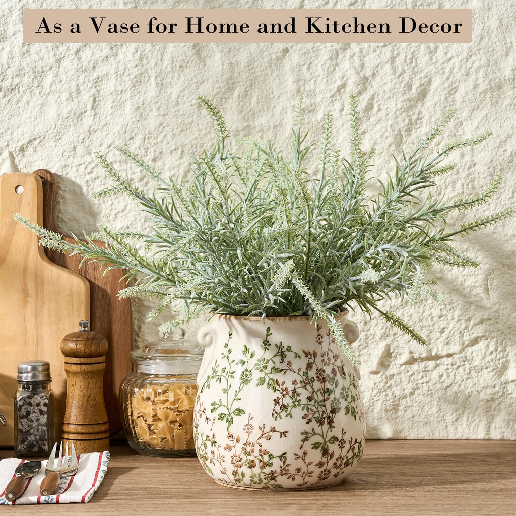 Utensil Holder Counter, Modern Farmhouse Rustic Cooking Utensil Holder and Crock, Exquisite Chinoiserie Floral