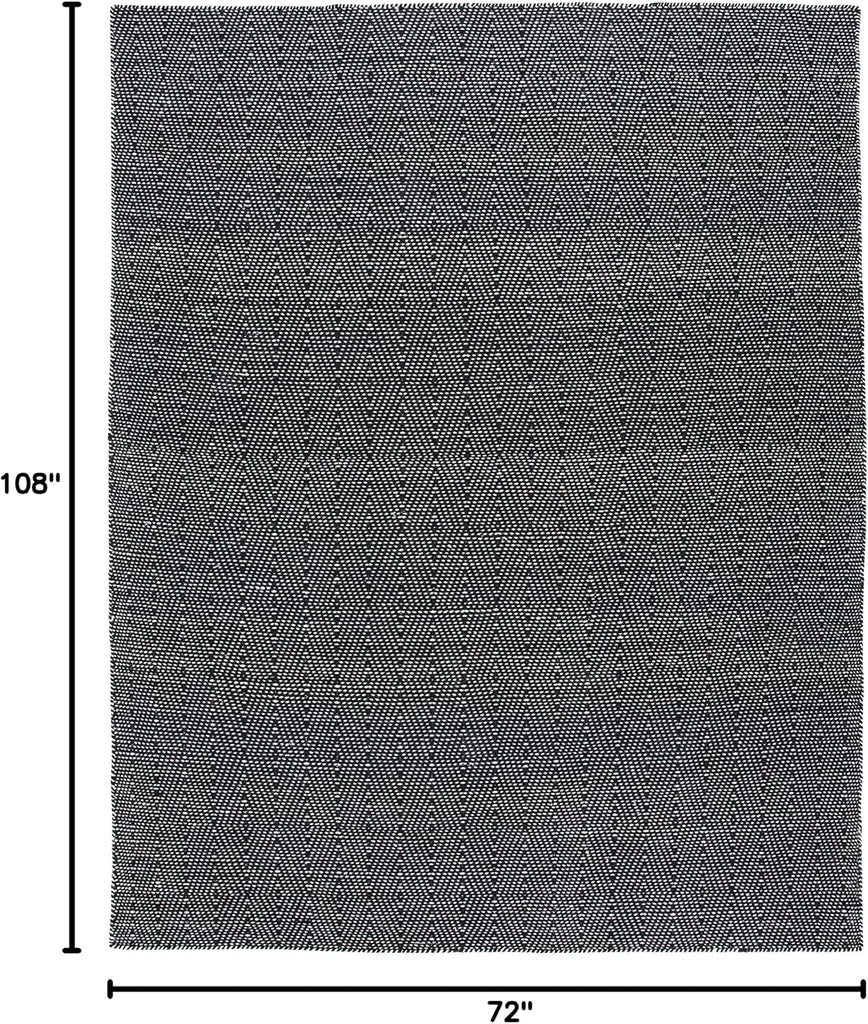 Kilim Collection Area Rug, Black & Ivory, Flat Weave Wool Design, Ideal for High Traffic Areas (KLM380Z)