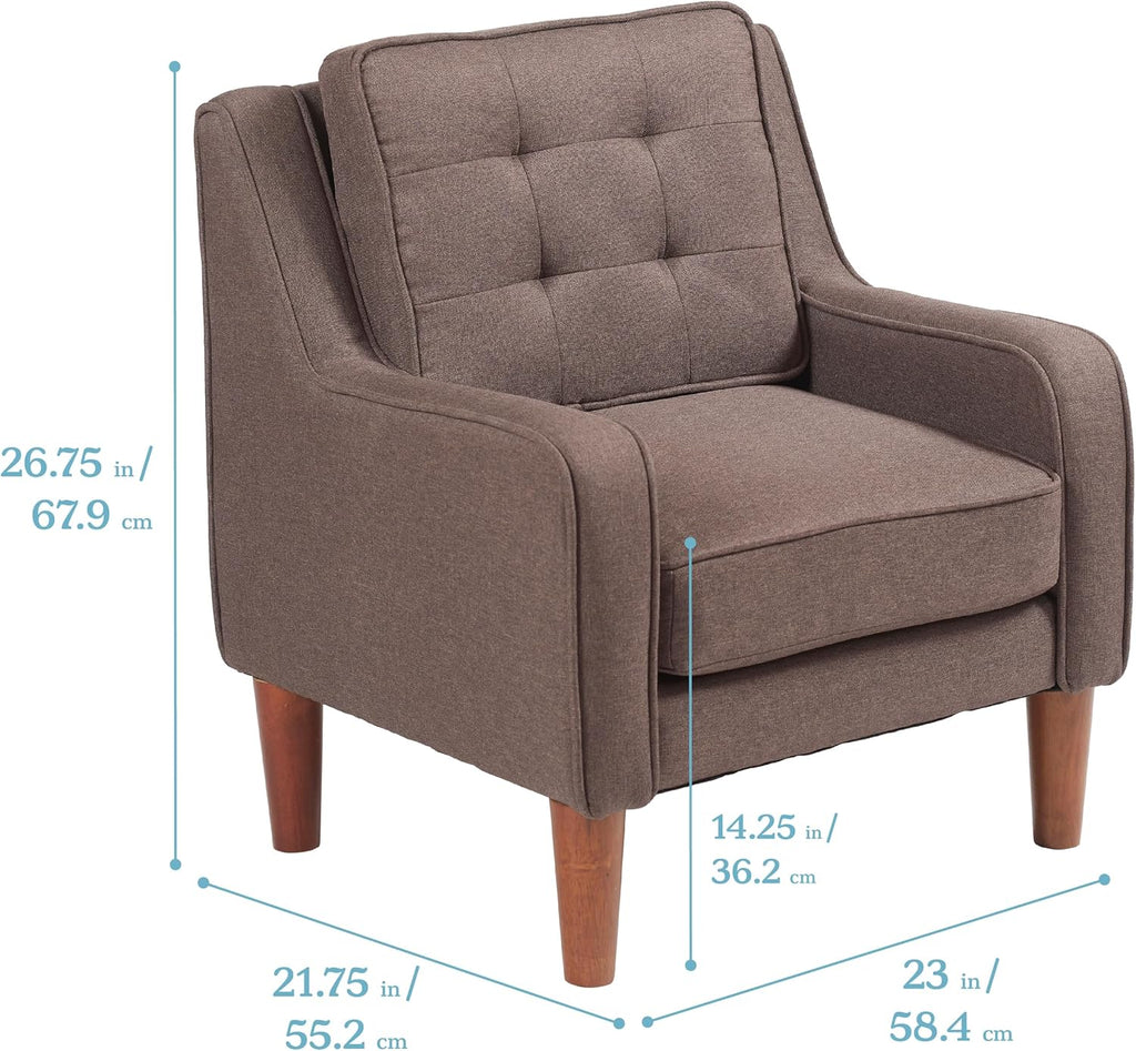 Frankie Toddler Upholstered Arm Chair with Wooden Legs, Kids Furniture, Raisin
