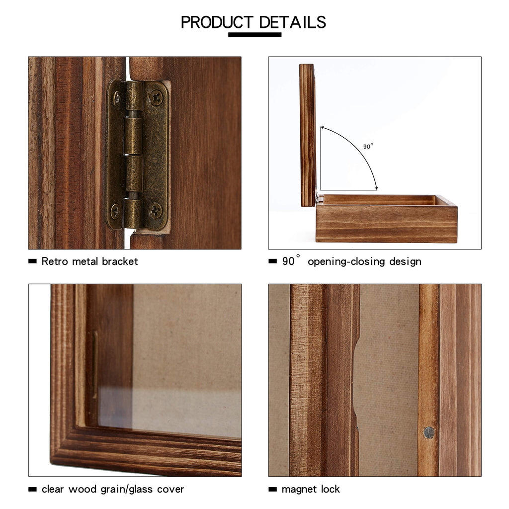 Shadow Box Frame 5x12.5 Flower Shadow Box Pin Display Case Cabinet Picture Frame with Linen Back Memorabilia Awards