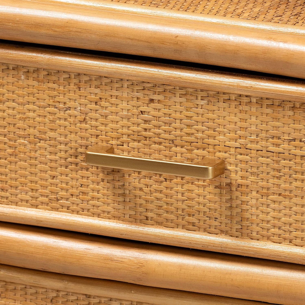 Mairen Arched Natural Rattan Storage Cabinet