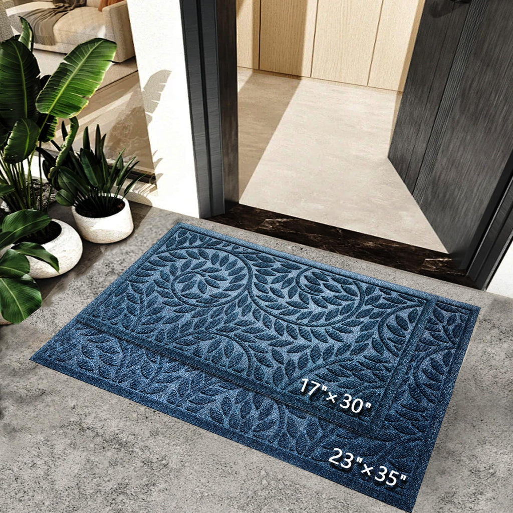 Front Door Mat Entrance, Durable Heavy Duty Welcome Mat, Thick Absorbent Natural Rubber Non Slip Mat, Sturdy Entryway
