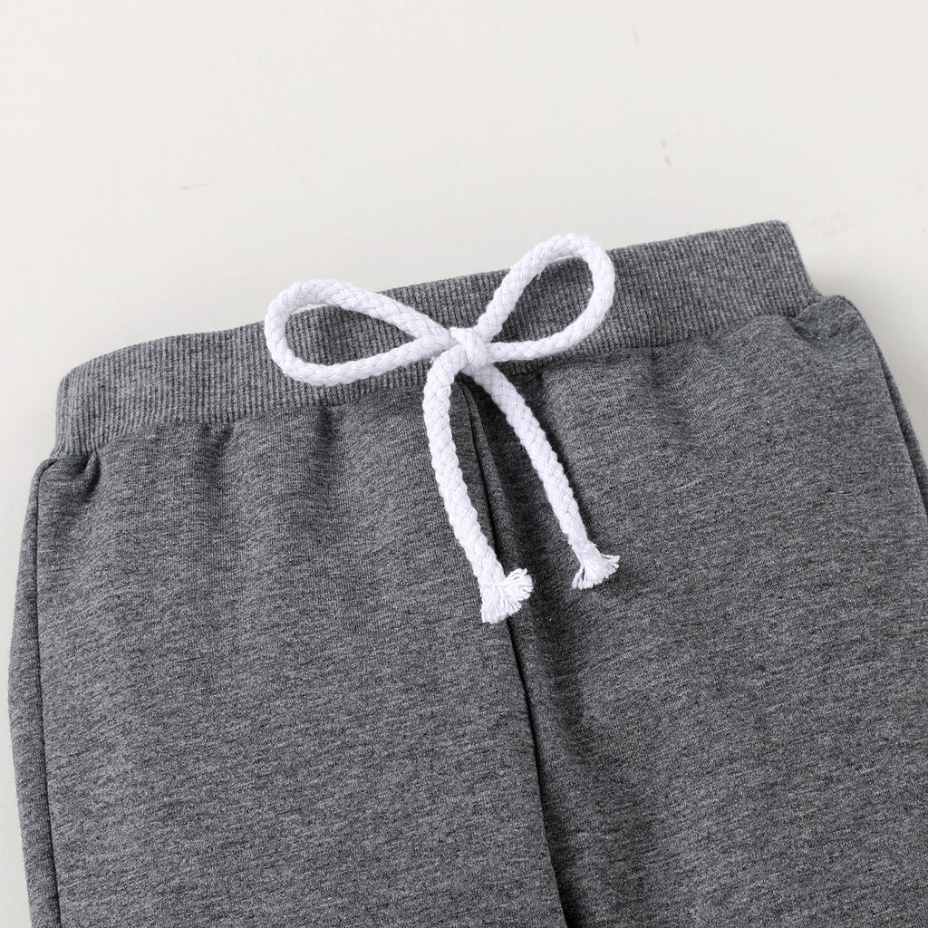 Baby Outfits for Girl Boy Toddler Sweatsuit Hoodie Set (Solid Color-Dark Gray, )