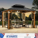 Modern Shade The Horizon Hard Top Gazebo 10' x 12' with 4 LED Lights