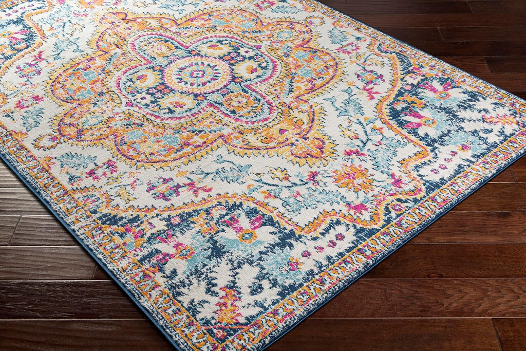 Nyburg Vintage Medallion Area Rug,Burnt Orange/Medium Gray