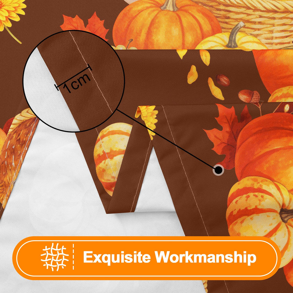 2 Pack Fall Rectangle Table Cloth 6 Foot, Waterproof Elastic Fitted Tablecloths, Windproof Washable Polyester Table