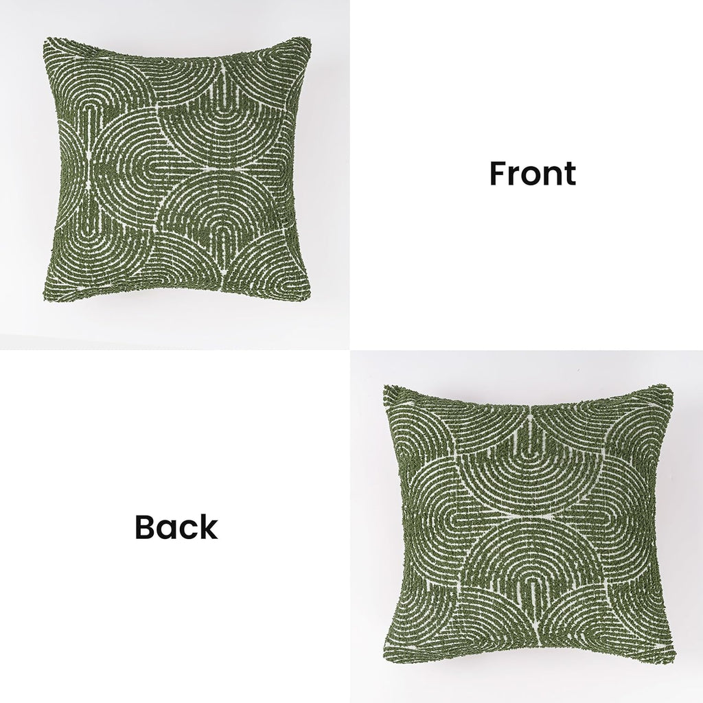 Boho Decorative Textured Throw Pillow Covers 20x20, Modern Mid Century Rainbow Tufted Pillow Case, Farmhouse Rustic