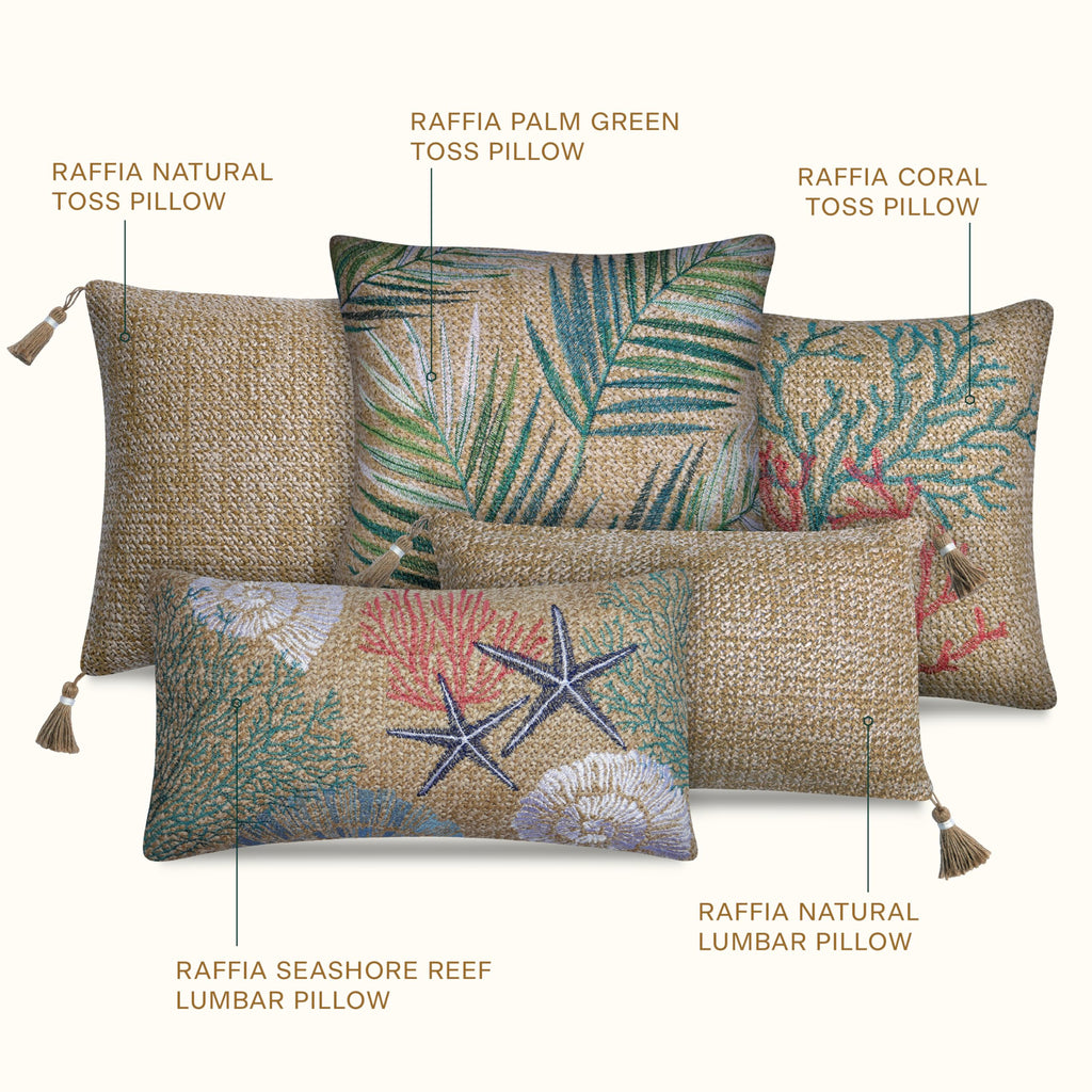 Outdoor Square Toss Pillows Furniture, 17 x 17, 2-Pack