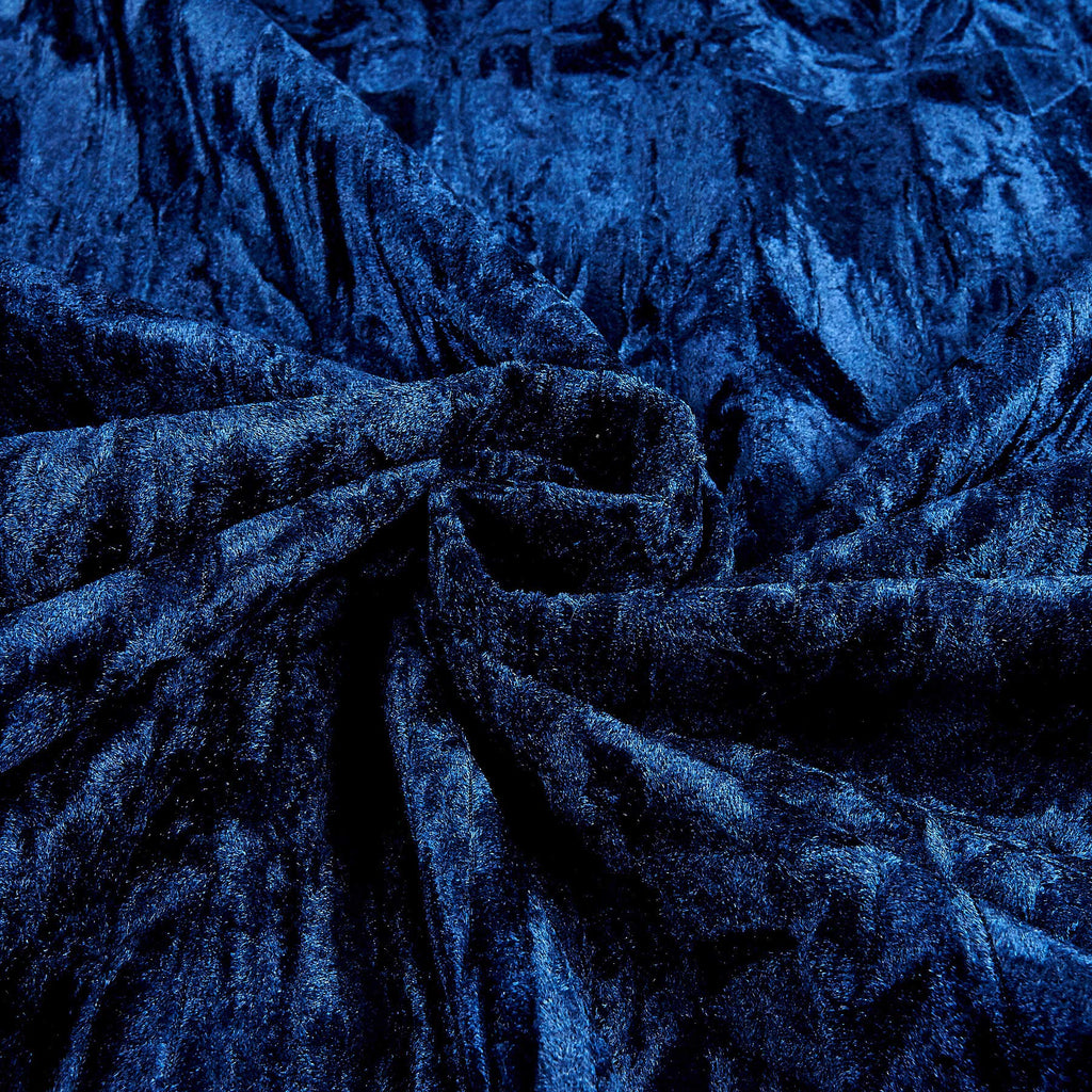 Alpine Crushed Velvet Navy, Fabric by the Yard