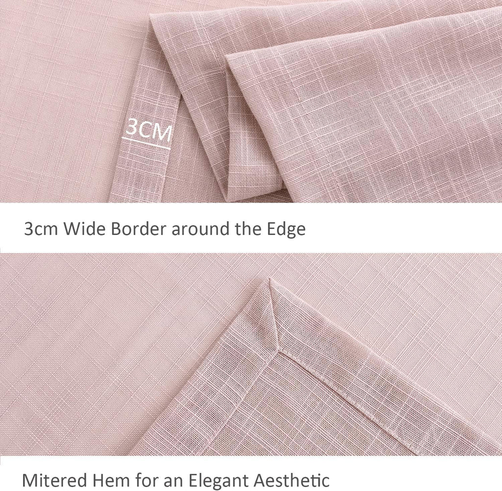 Lux Faux Linen Tablecloth with Slubby Yarn Textured Weaves Wrinkle Free Anti-Shrink Soft Table Cloth
