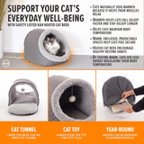 Heated Cat Bed - Thermo-Pet Cave for Large Cats, Indoor Heated Pet Bed for Dogs & Cats, Covered Cave Pet Tent