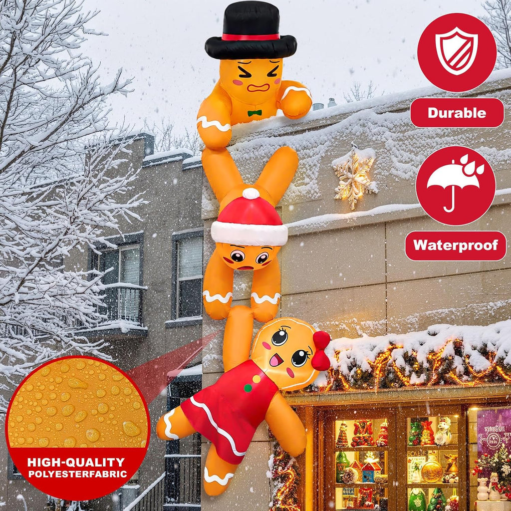 12 FT Christmas Inflatables Gingerbread Christmas Decorations Outdoor