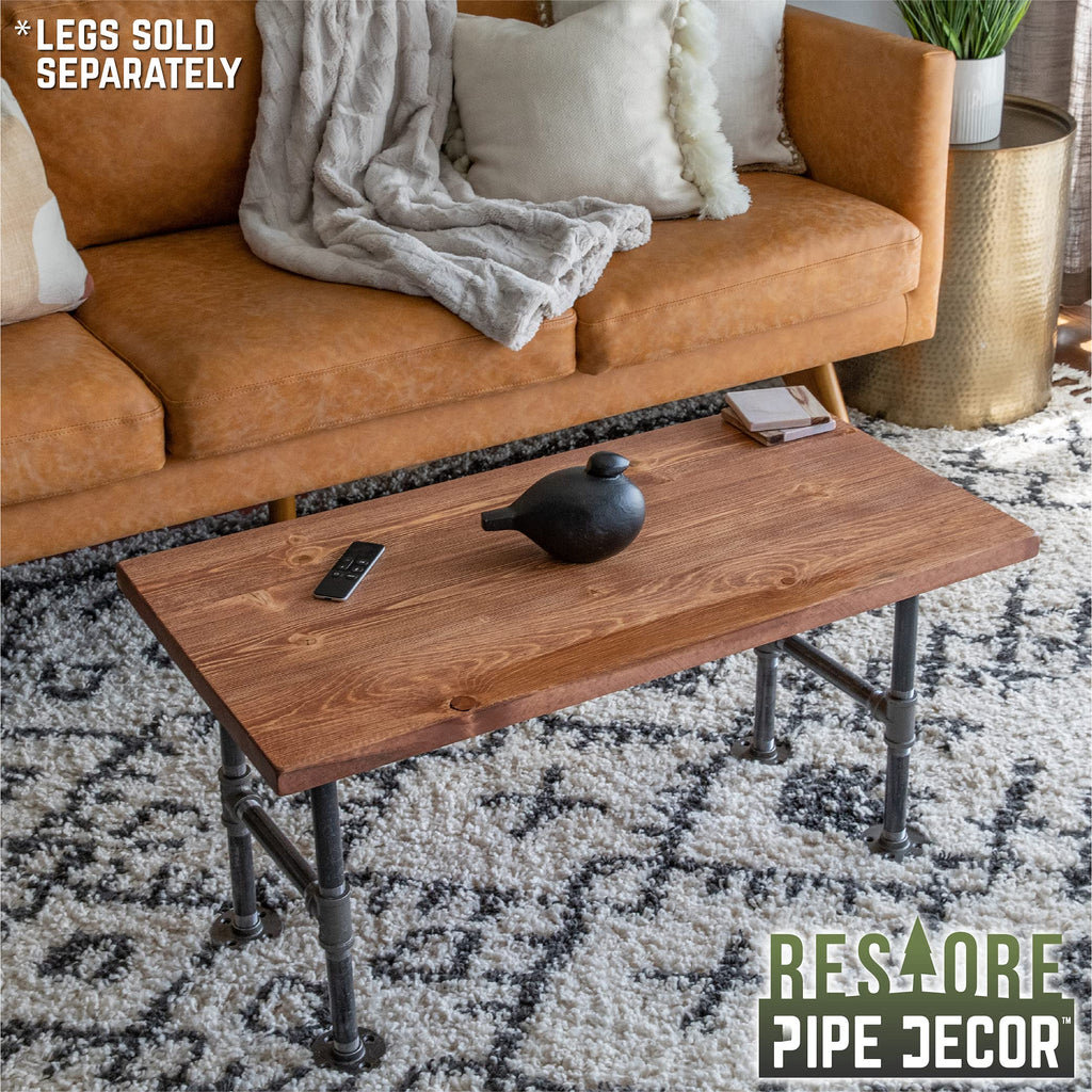 Restore Solid Wood Coffee Table Top 18 in. x 36 in. x 1.25 in. Reclaimed Ponderosa Pine in Sunset Cedar