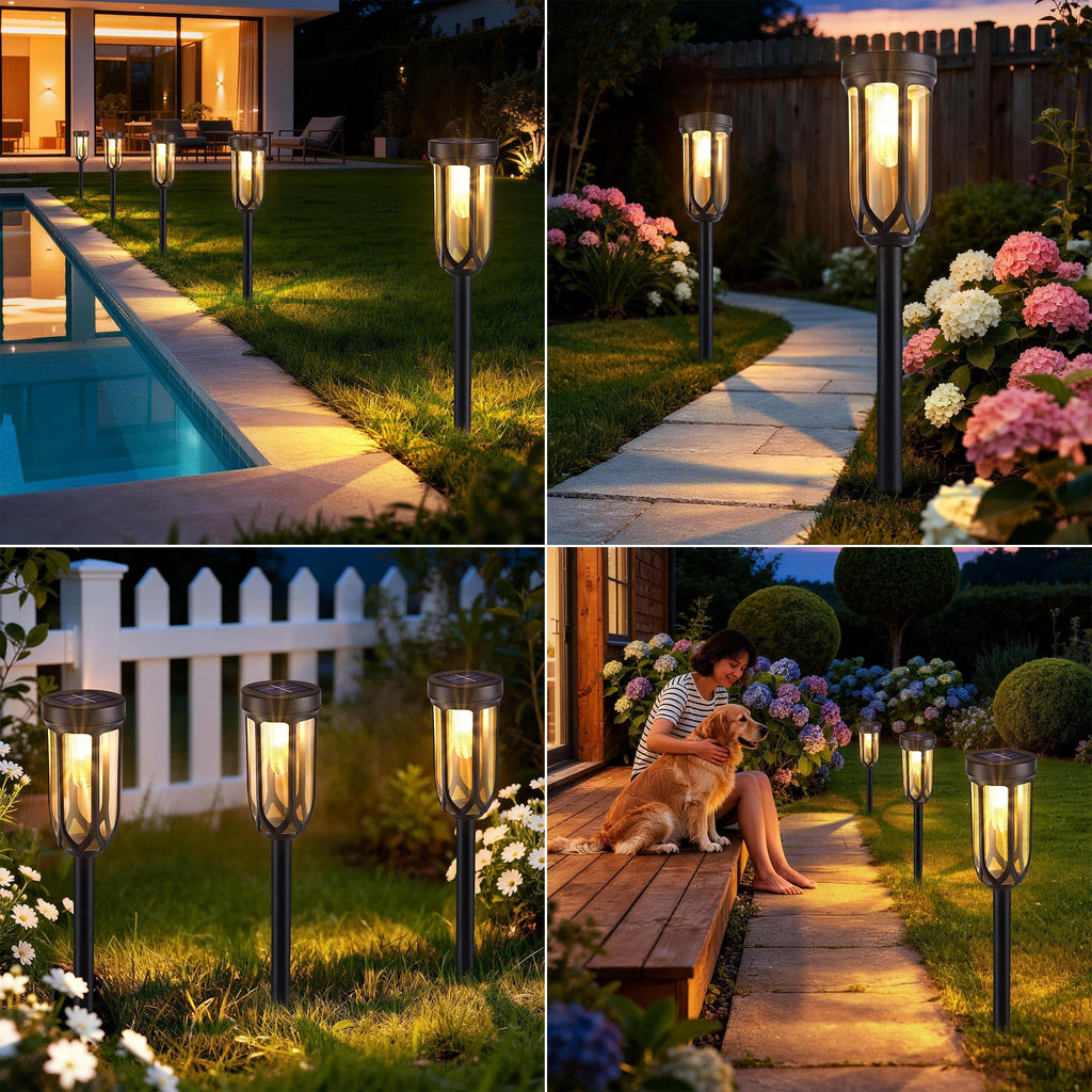 8 Pack Solar Pathway Lights,Warm White