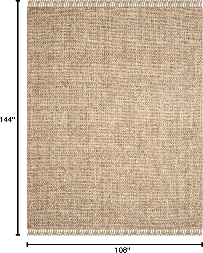 Natural Fiber Area Rug - 9' x 12', Natural, Handmade Tassel Jute