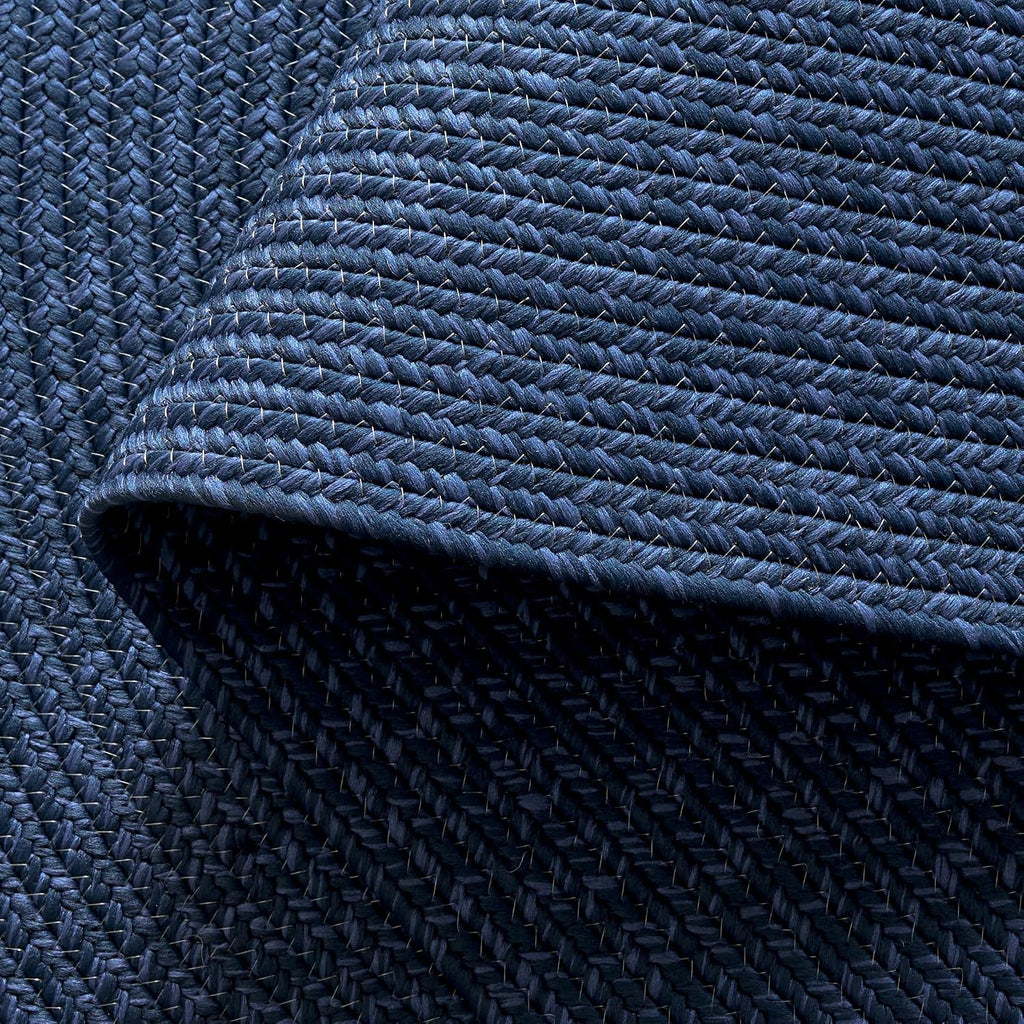 Braided Indoor/Outdoor Washable Oval Rug 4x6, Navy BRD315N