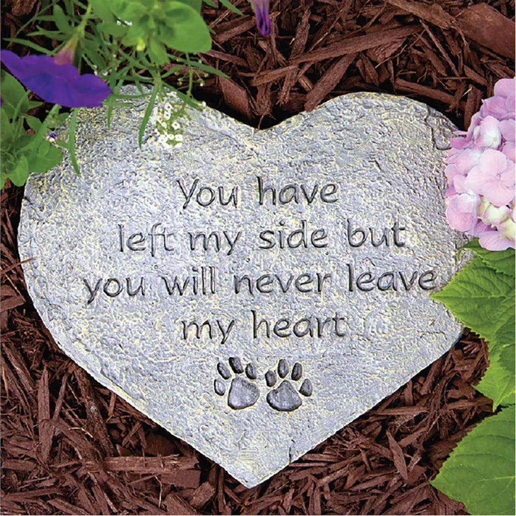 Pet Memorial Stone - You Have Left My Side But You Will Never Leave My Heart - Paw Prints Bereavement Memorial Gift