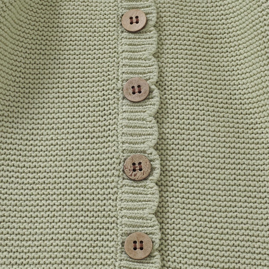 Organic Cotton Baby Sweater Knit Romper Hat Booties 3 Piece