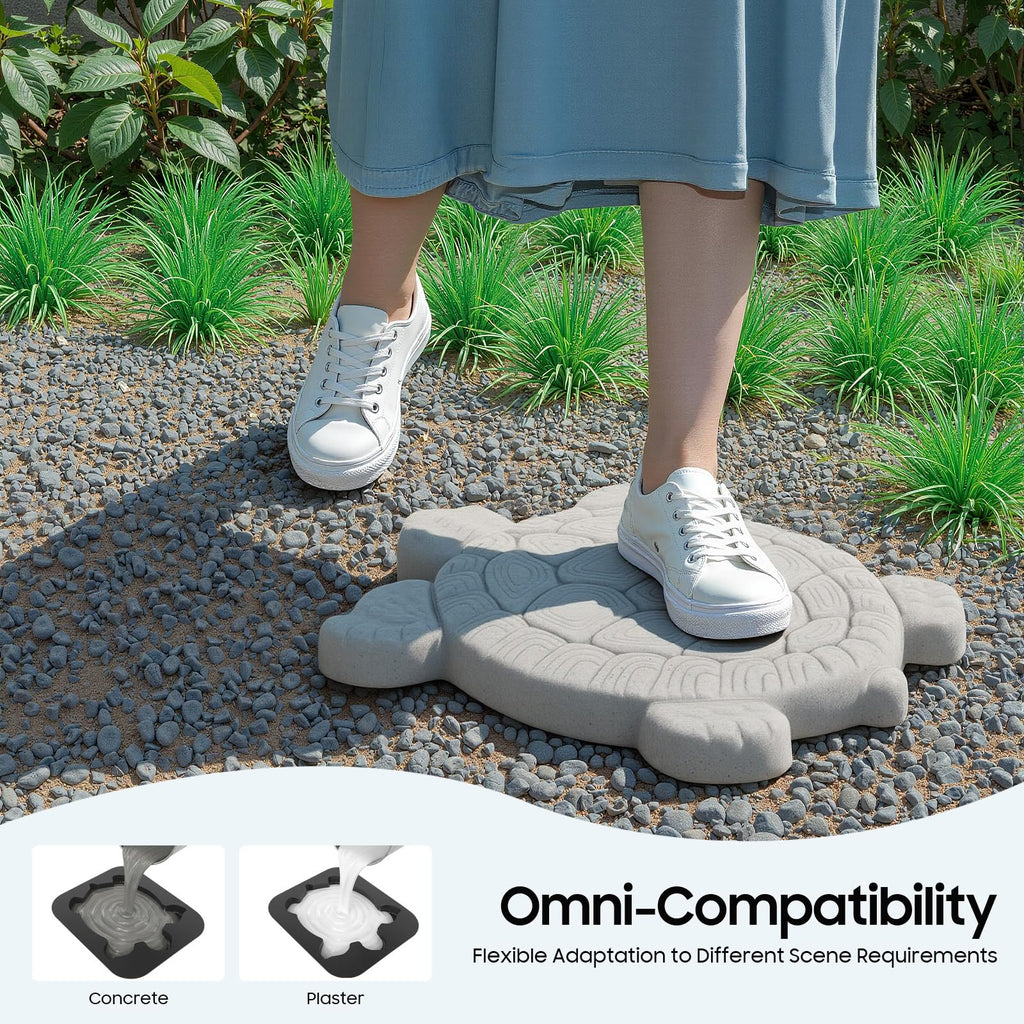 Shaped Stepping Stone Mold, Reusable Concrete Cement Mold for Garden Path Walkway, 17.3"×15" DIY ABS Paver Mold with
