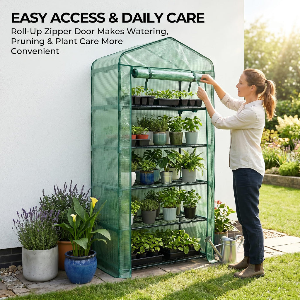 5 Tier Mini Sun Shade Greenhouse - 75'' H x 27'' L x 19'' W