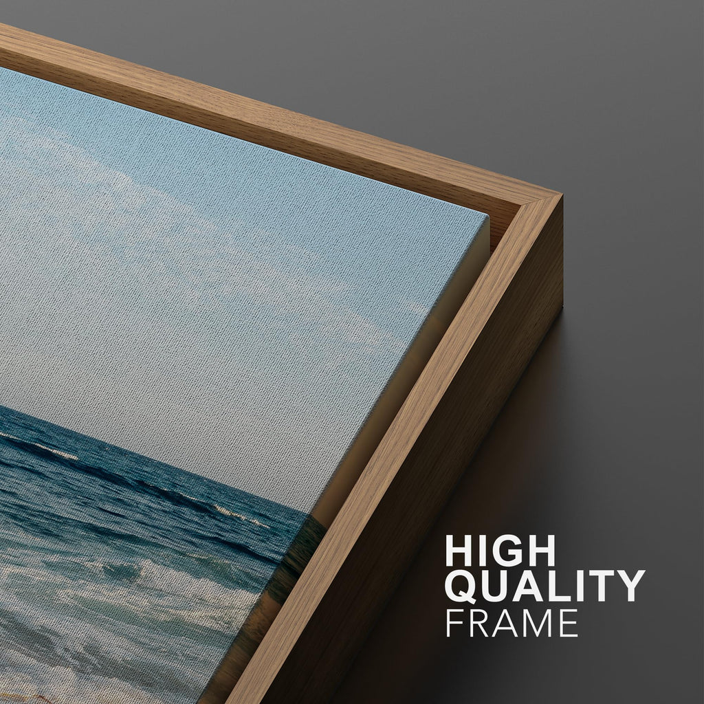 Framed Canvas Print Wall Art Set Tropical Island Coastal Cottage Beach Shore Seascape Nature Wilderness Photography