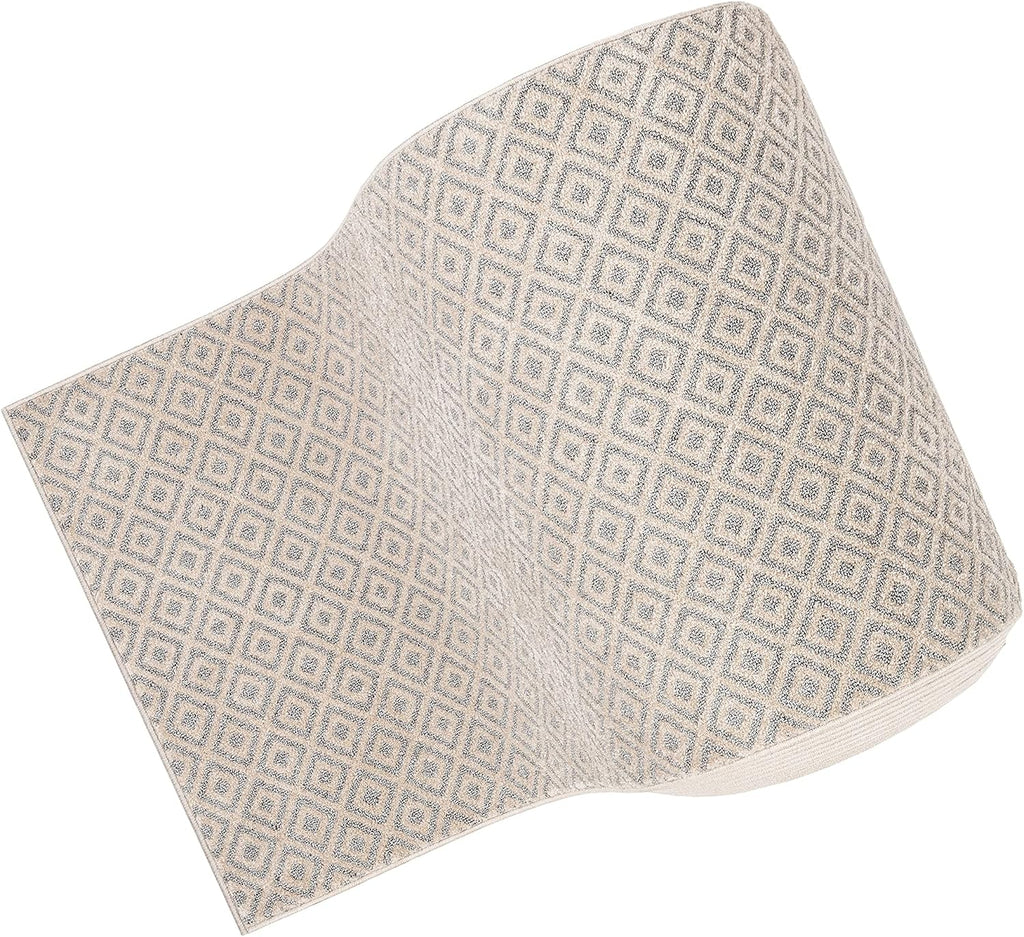 Custom Size Hallway Stair Runner - Choose Your Length - Piano Grey Tribal Diamond Geometric 31 Inches Wide x 10 Feet