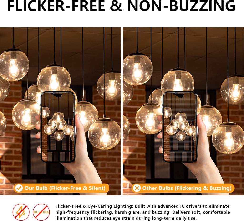 ST58 E26 LED Bulb 60 Watt Equivalent 2700K, 6 Pack