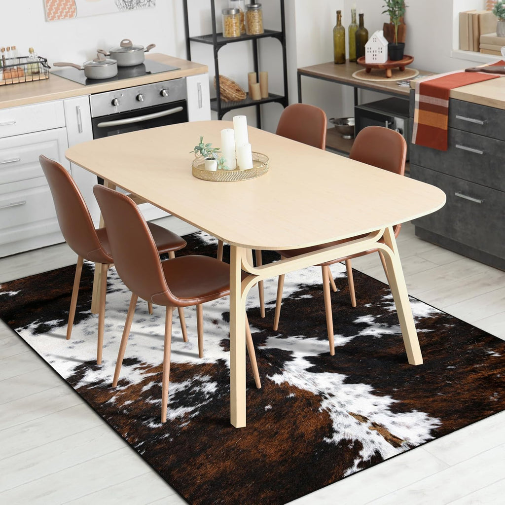 Western Area Rug Large Cow Print Non Slip Washable Rugs Ultra-Soft Low Pile Indoor Floor Mat Carpet s Playroom