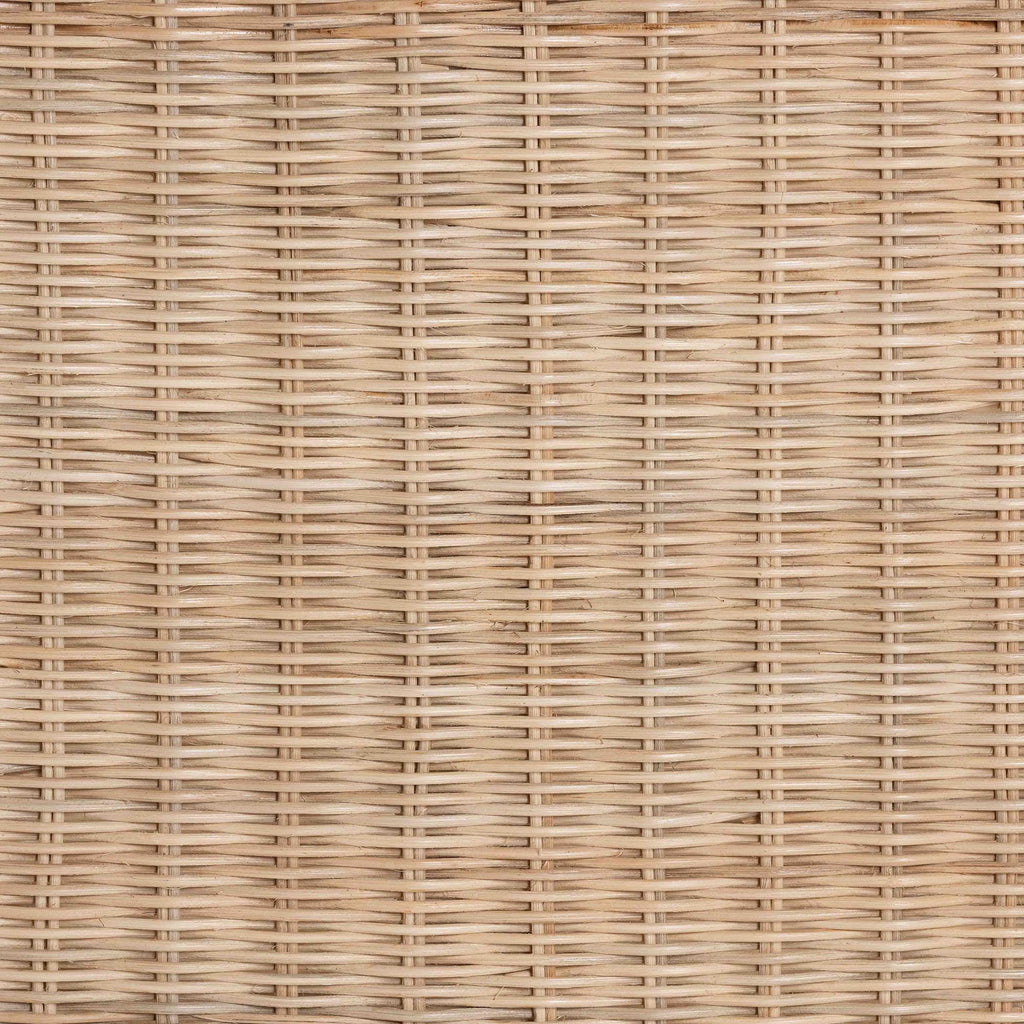 Sumana Bohemian Scallop Natural Rattan and Mahogany Side Table