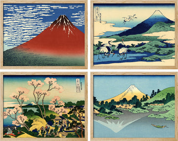 Framed Poster Japanese Ukiyo-e Art Prints Traditional Hokusai Landscapes Illustrations Fine Art Decorative Vintage