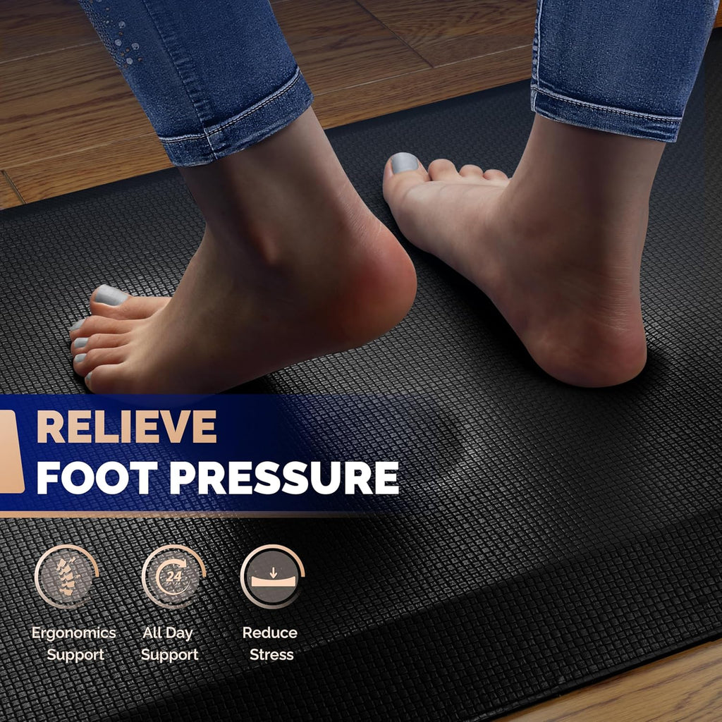 Anti Fatigue Mat for Standing, 9/10 Extra Thick Ergonomic Standing Desk Mat, Comfort Memory Foam Standing Mat at