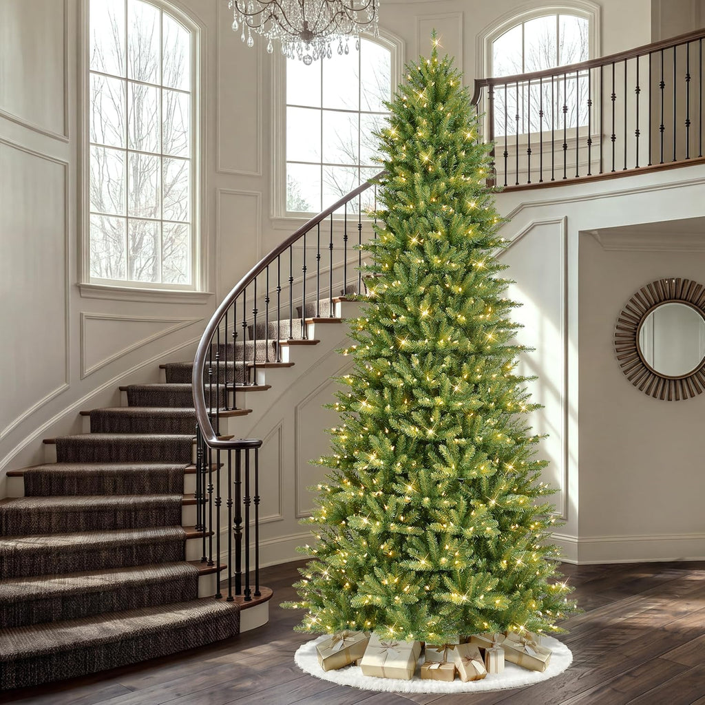 International 10ft Pre-Lit Slim Fraser Fir Artificial Christmas Tree