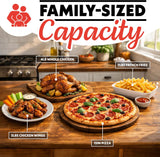 Air Fryer French Door Toaster Oven - 6-Slice Capacity, LED Display with 14 Cooking Presets, Stainless Steel