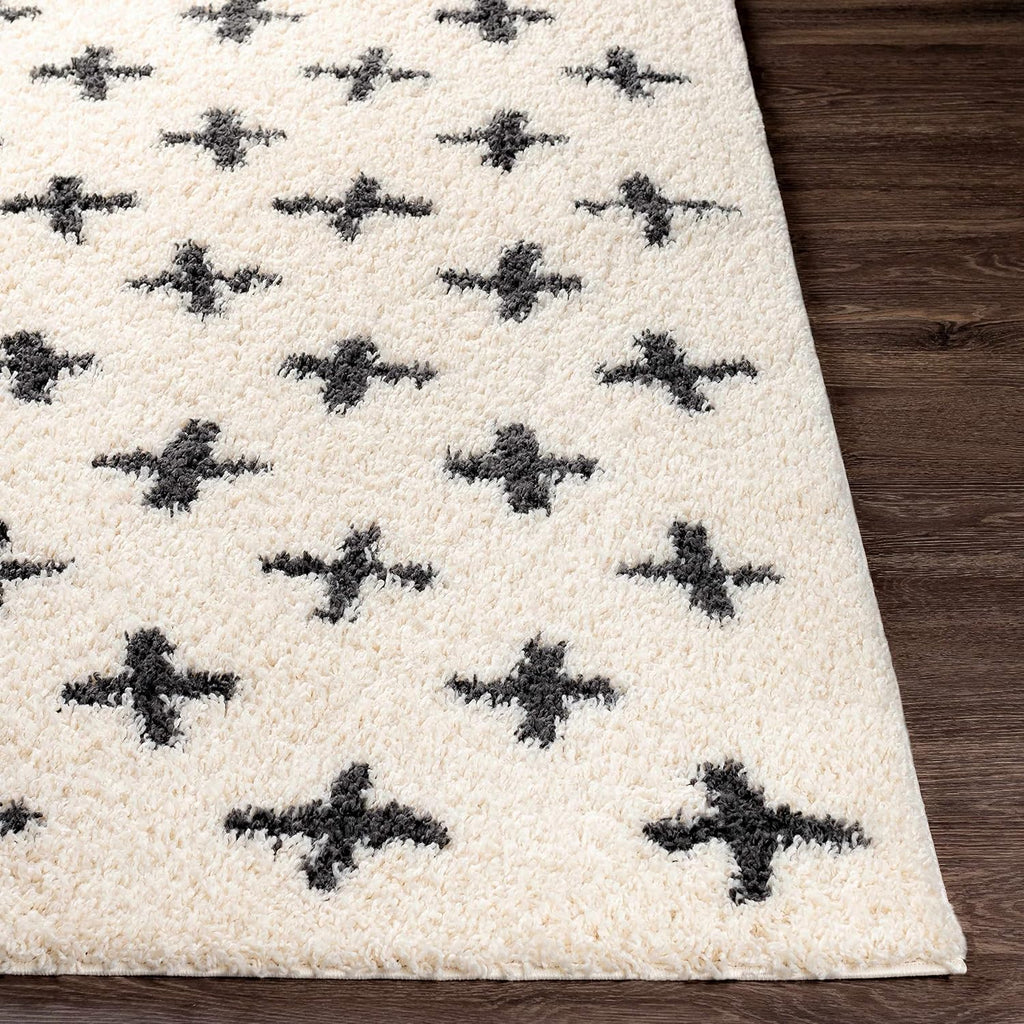 Gambo Living Room, Bedroom Area Rug - Cross Geometric Abstract - Bohemian Transitional Modern Minimalist Scandinavian