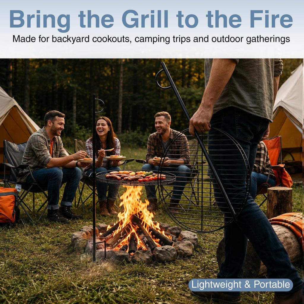 Fire Pit Grill Grate, Swivel Campfire Grill Grate