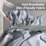 Weesire Classic Line Pattern Bedding Quilt Queen Modern Grey Black and White Stripe Quilt with 2 Shams