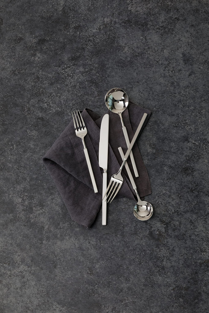 Jaxson 18/10 Stainless Steel Flatware, Brushed/Mirrored Stainless Steel, 5 Piece Place Setting Service for 1