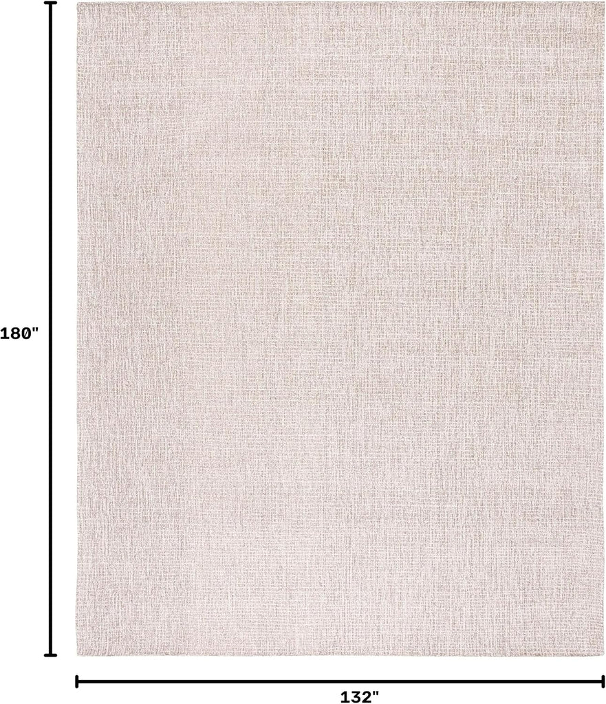 Abstract Area Rug 11x15, Wool Handmade Ivory & Grey ABT468G