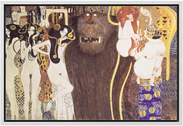 Framed Canvas Print Wall Art The Hostile Forces by Gustav Klimt People Historic Illustrations Fine Art Traditional