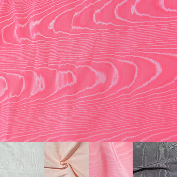 Moiré Fabric by the Yard | Dark Pink | 54" Watered Finish Drapery Curtain Upholstery Dress Fabric | Oeko-TEX Recycled