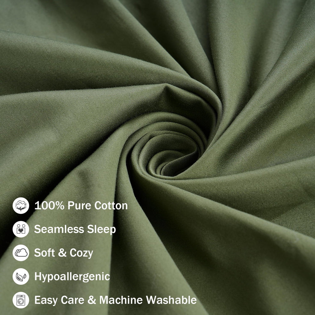 100% Cotton Body Pillow Case Cover with Zipper, Wrinkle-Free, Super Soft Pillowcase, Breathable Long Pillow