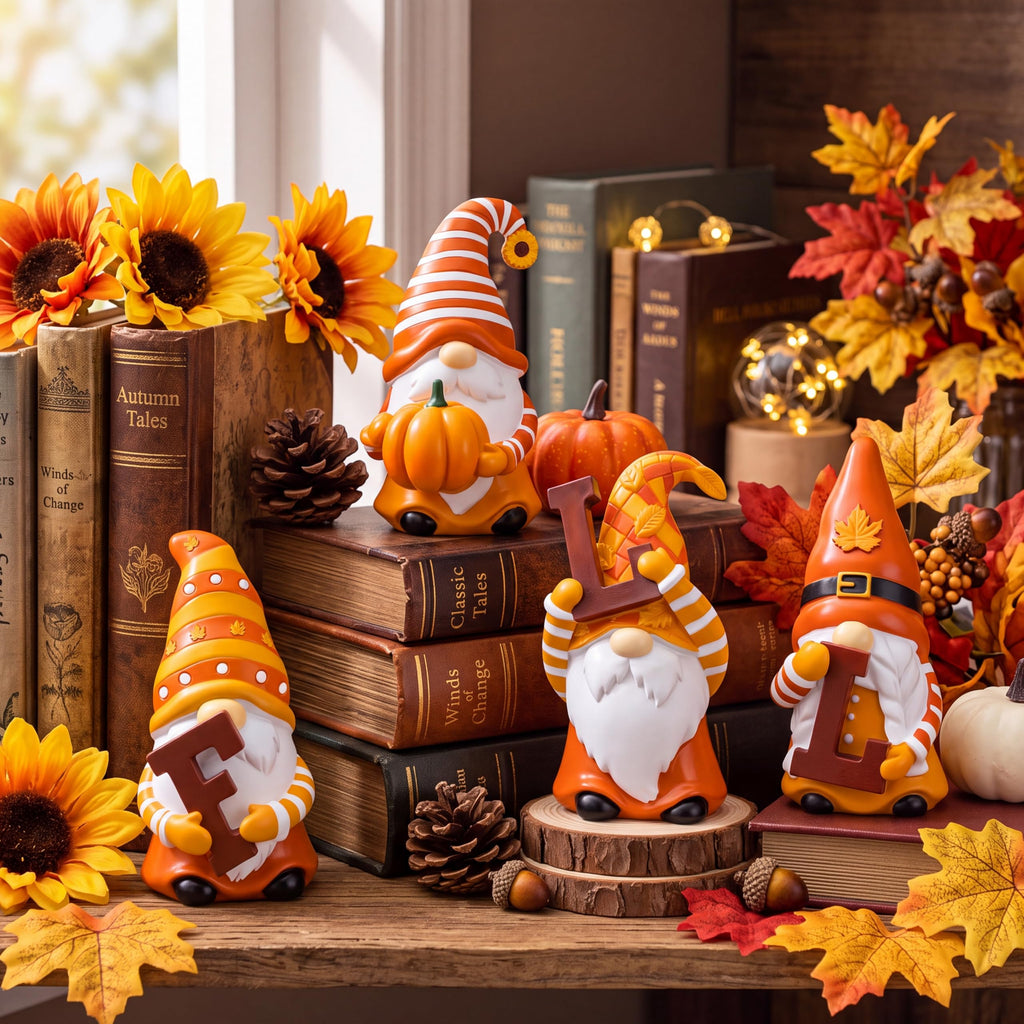 4 Pcs Resin Fall Figurines Decoration