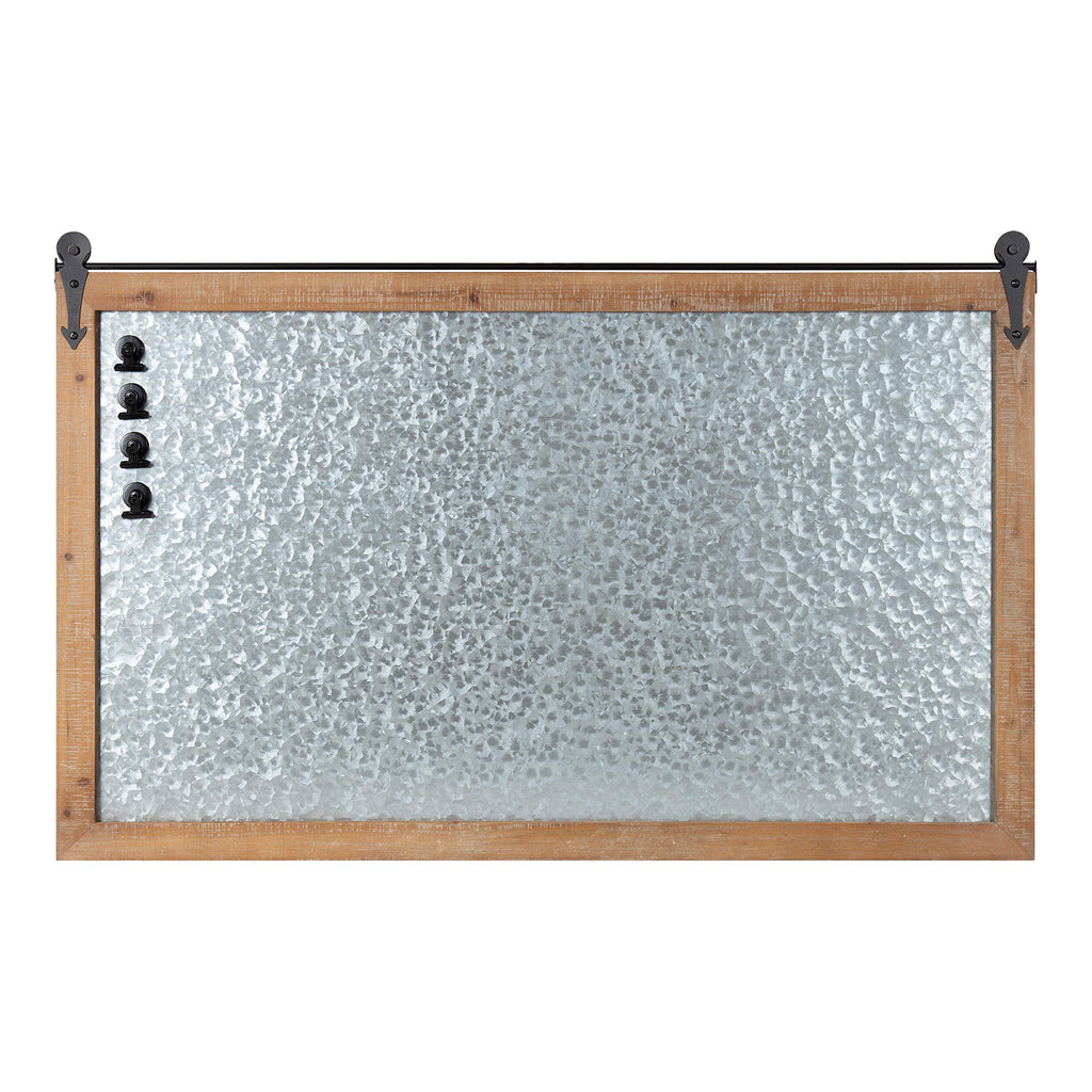 Cates Rustic Magnetic Metal Wall Organizer, 24 x 40, Rustic Brown, Farmhouse Wall Decor with Function