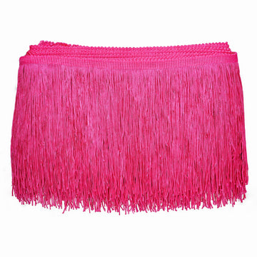Sewing Fringe Trim, 10 Yards, 6 Inches Wide, Hot Pink for DIY Crafts
