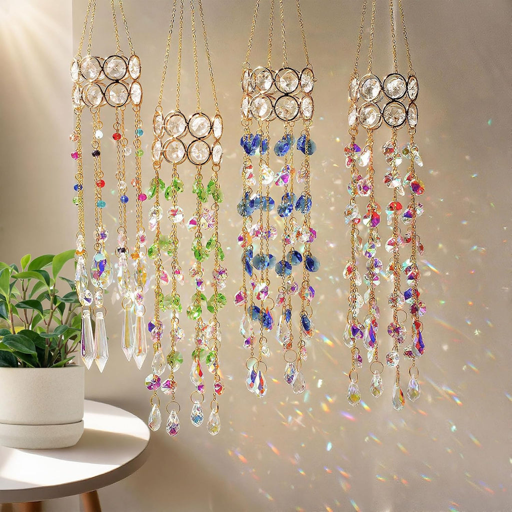 2 Pack Crystal Suncatchers for Window Hanging Rainbow Makers,17inch - Crystal Prisms Sun Catcher Indoor Window