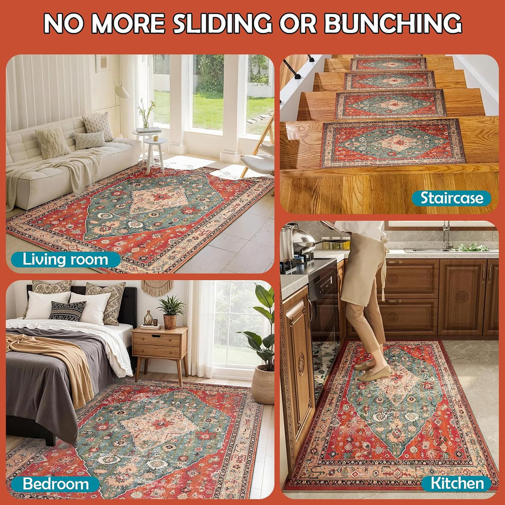 Waterproof Rug Pad, Thick 8x10 ft Under Area Rug Carpet Pad, Non Slip Rug Pads for All Floors and Hardwood Floors - Set of 80