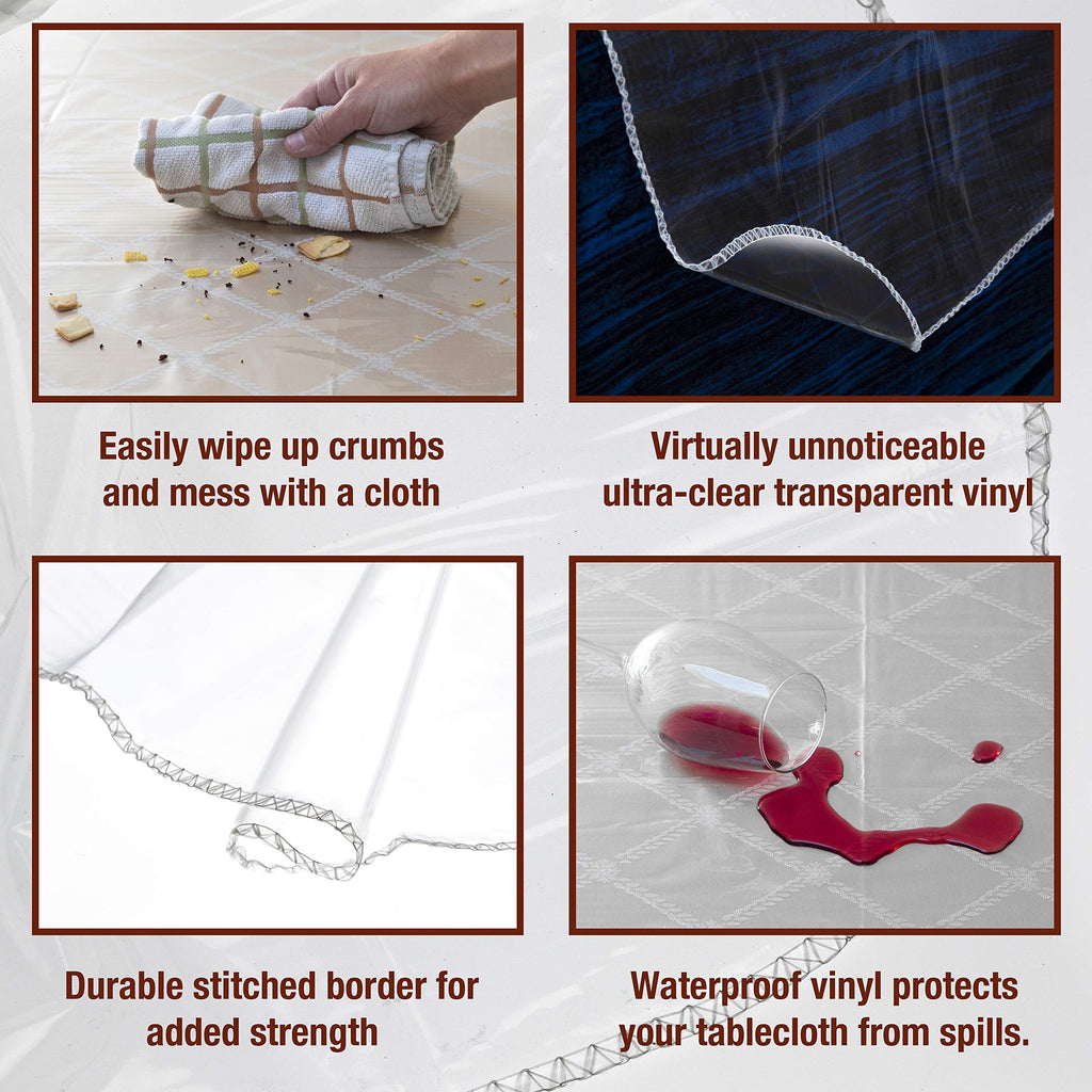 Clear Plastic Table Cover Protector 60''x108'' Rectangular